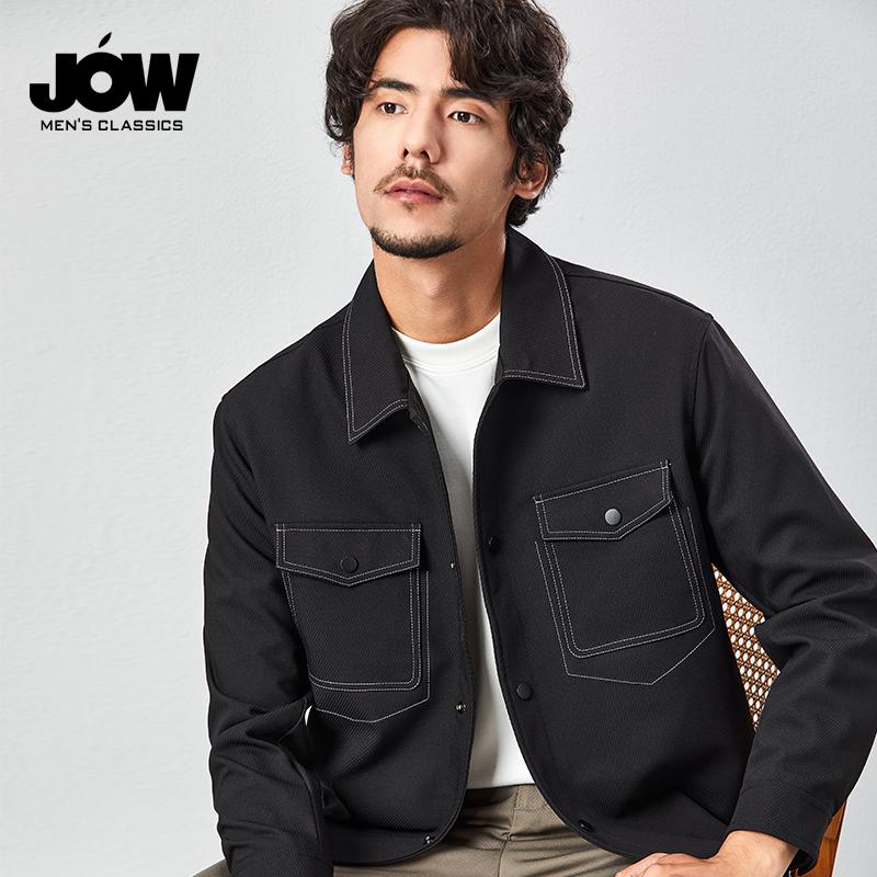 Jowo Men's Jacket Spring and Autumn New Fashion Trend Versatile Top Collar Jacket
