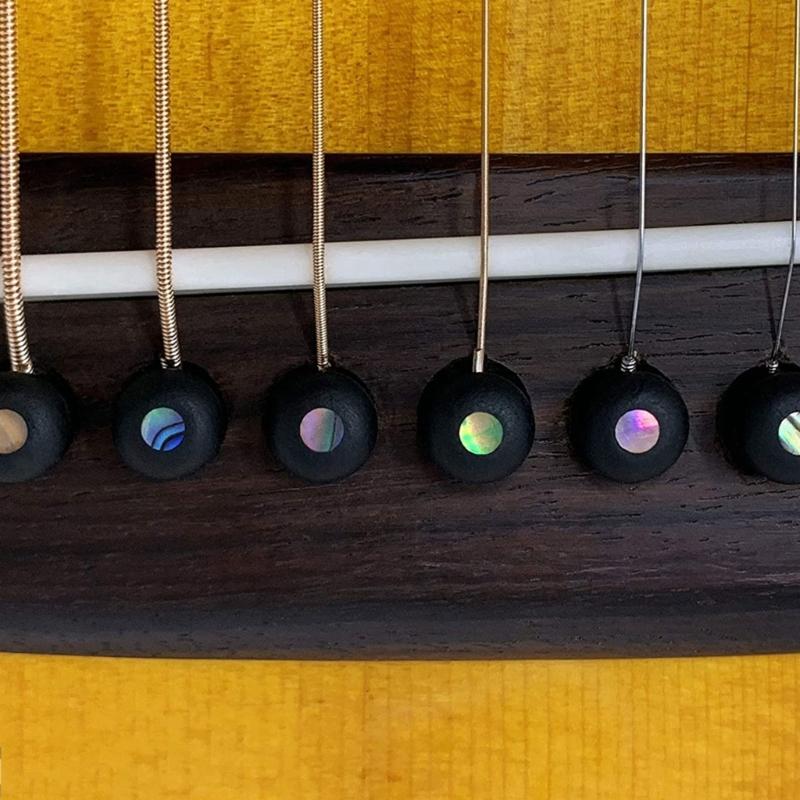 Ebony Guitar Bridge Pins with Bridge Pin Puller Set Bass Guitar Bridge Pegs Stringed Instruments String Nail Remover
