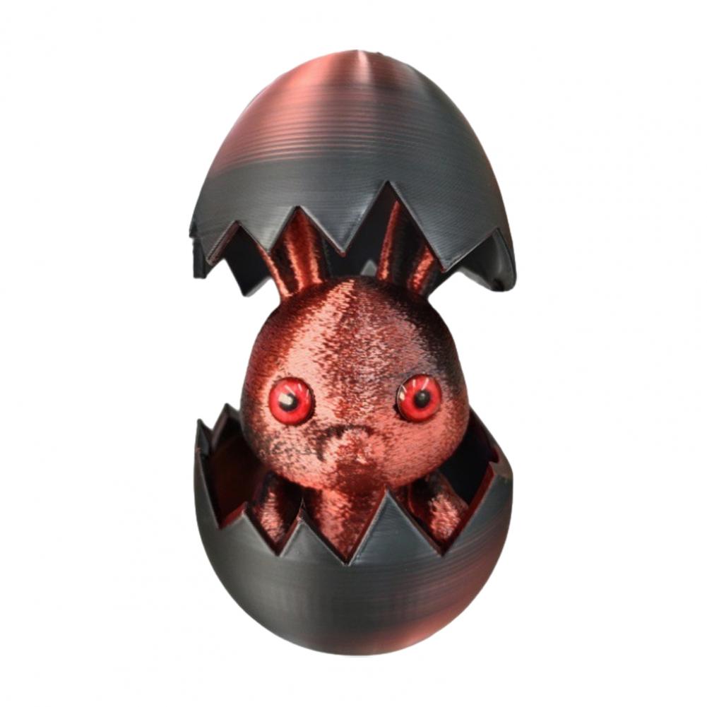 3d Printed Egg Decoration Easter Egg Ornament Easter Bunny Ear Egg Ornament with Detachable Figurine 3d Printed Holiday