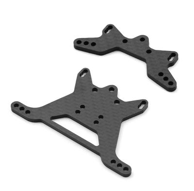 SHEAWA Carbon Fiber Damper Stays for Tamiya 110 RC Car TT-02, Front and Rear, Durable and Lightweight, Front and Rear Mounting Parts and Accessories