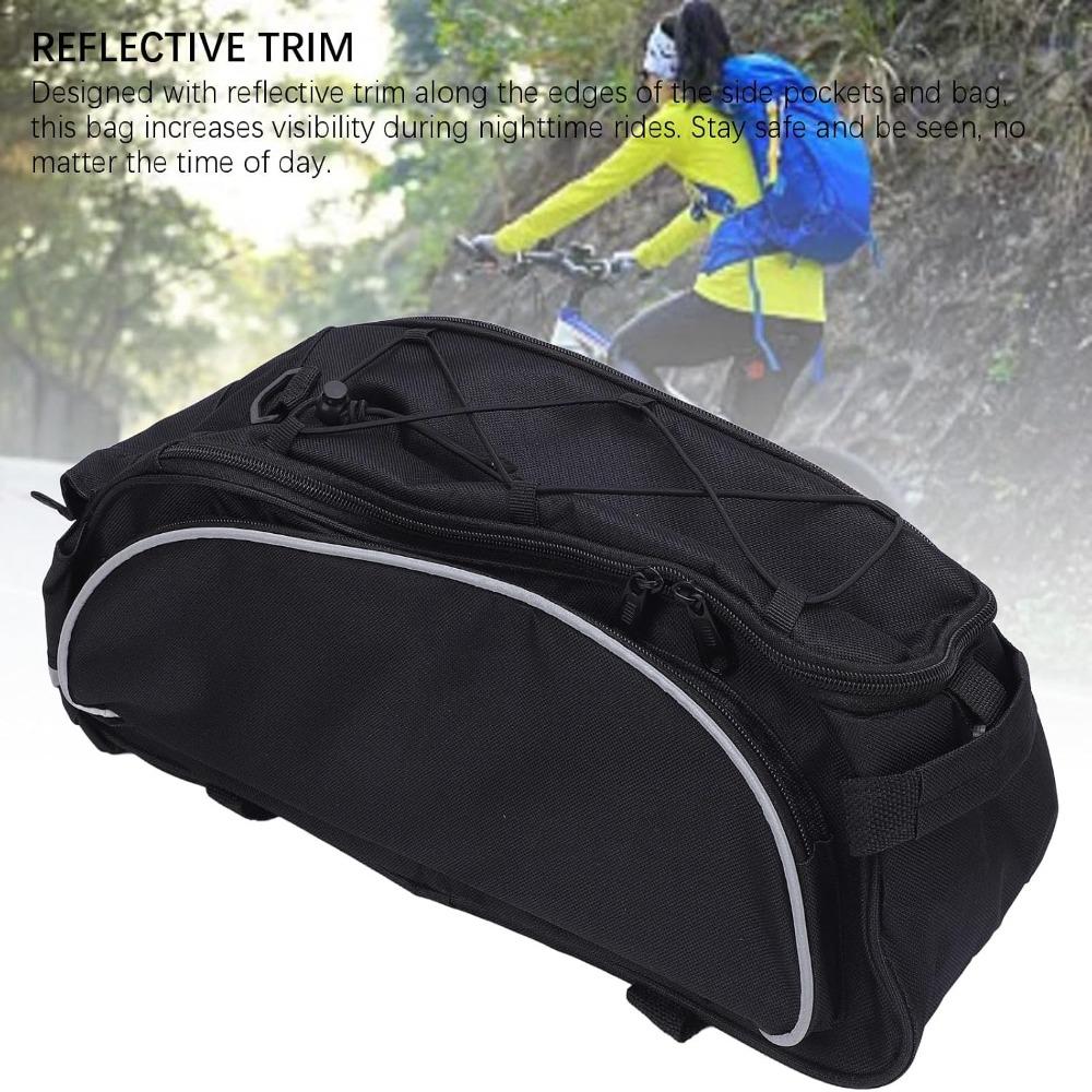 with Shoulder Strap Bike Rear Rack Bag 600D Polyester Rear Carrier Bag  Long Distance Cycling