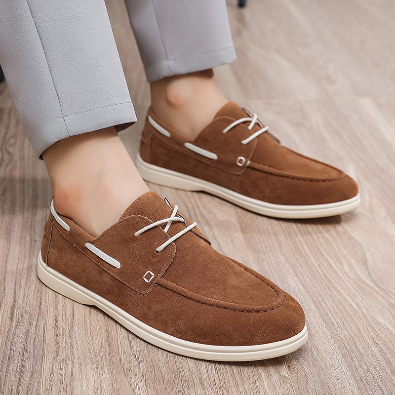 Suede Leather Loafers Luxury Mens Casual Shoes Business Shoes Soft Male Driving Shoe Comfortable Moccasins Plus Size Men Shoes