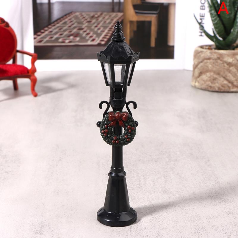 1:12 Dollhouse Miniature Christmas Street Lamp Mini Streetlight Park Decor Toy Doll House Accessories