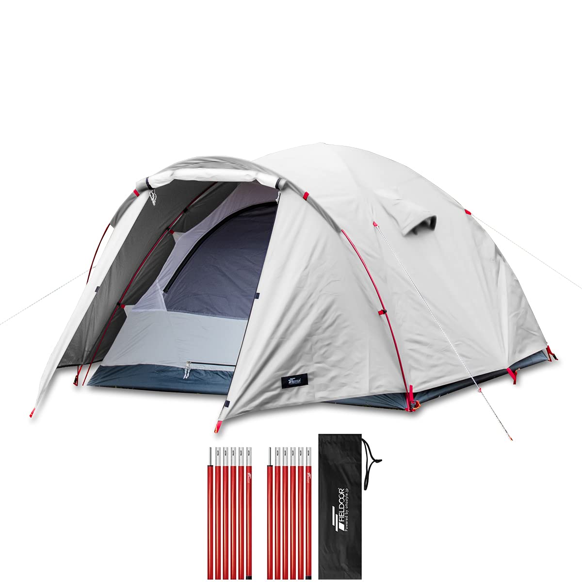 

Палатка-купол FIELDOOR Field Camp Dome 200 Plus с передней комнатой и тентом, алюминиевая стойка для палатки, диаметр 16 мм, 2 комплекта, сопротивление давлению воды 1500 мм