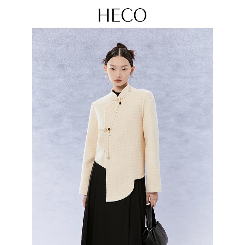 

Женская короткая куртка HECO Runyu в китайском стиле шик, вафельная, из смесовой шерсти M