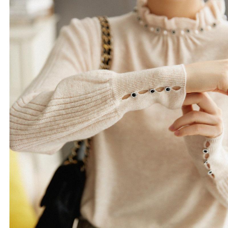 DAFIFY Damemote Uformelt Høst Vinter Ensfarget Print Langermet O-hals gensere