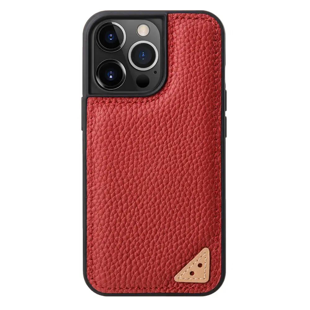 Melkco Phone Case for iPhone 13 Pro Max, Genuine Cowhide Leather Full Coverage For iPhone 12 Pro 13 Mini Shockproof Protection iPhone 13 Pro красный