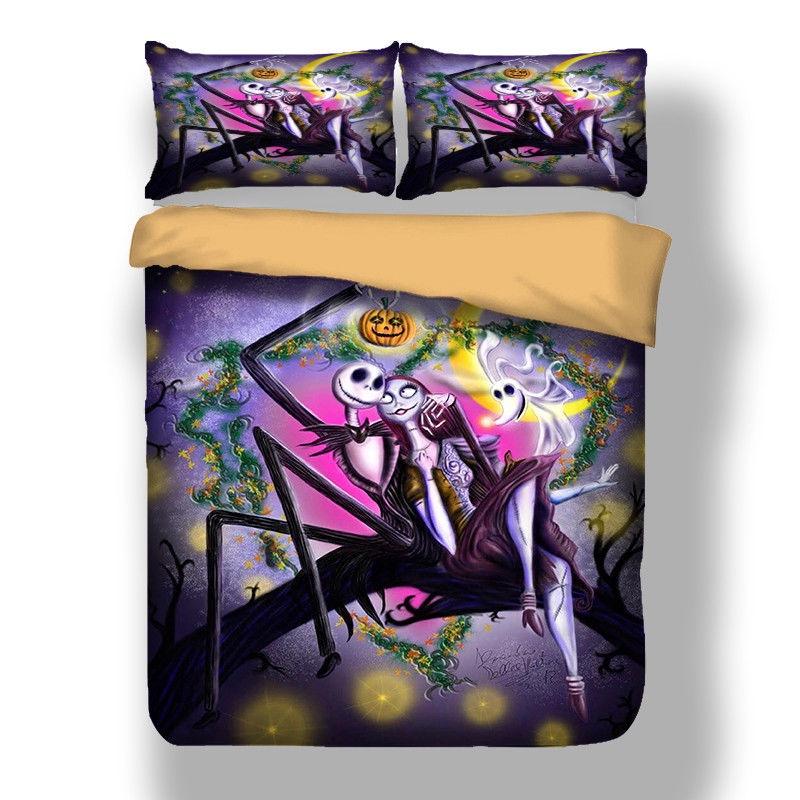 Luxurious Nightmare Before Christmas Duvet Cover With Pillow Cases Bedding Set