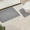 Non-Slip 50*80cm Bath Mat and 50*40cm Toilet Mat Bathroom Rug Set Soft Bath Mat with Cobblestone Pattern Washable Bath Mats