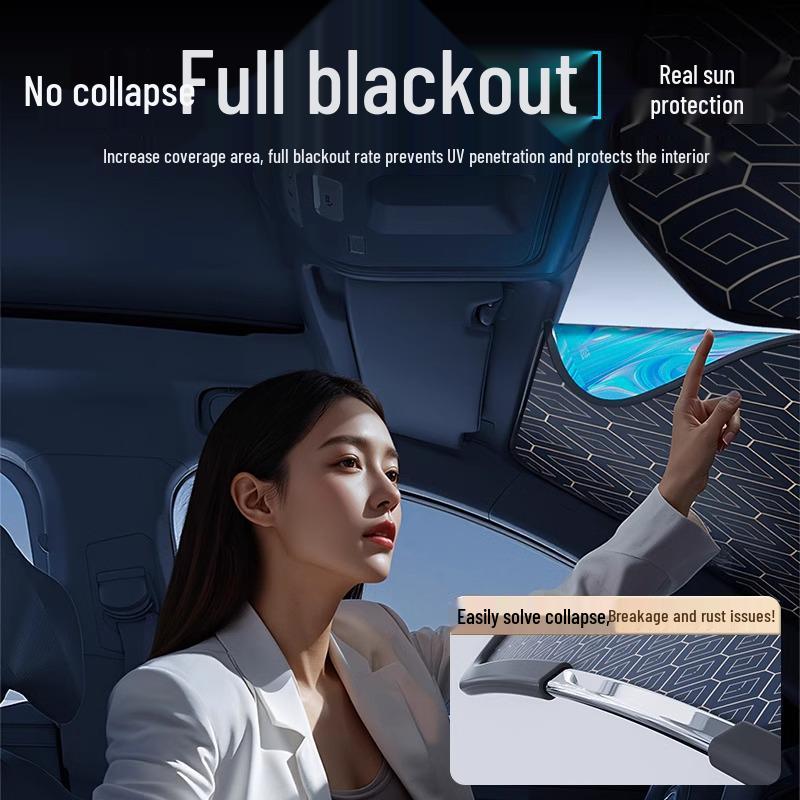 Car Front Windshield Laser Sunshade - Heat Insulation & Light Blocking for Small Cars.