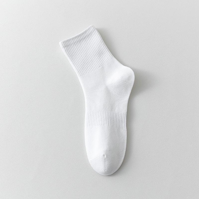 

Чжуцзи Женские летние легкие носки из чистого хлопка до середины икры, с защитой от запаха, влагоотводящие, белые, класс 7А. Ankle белый