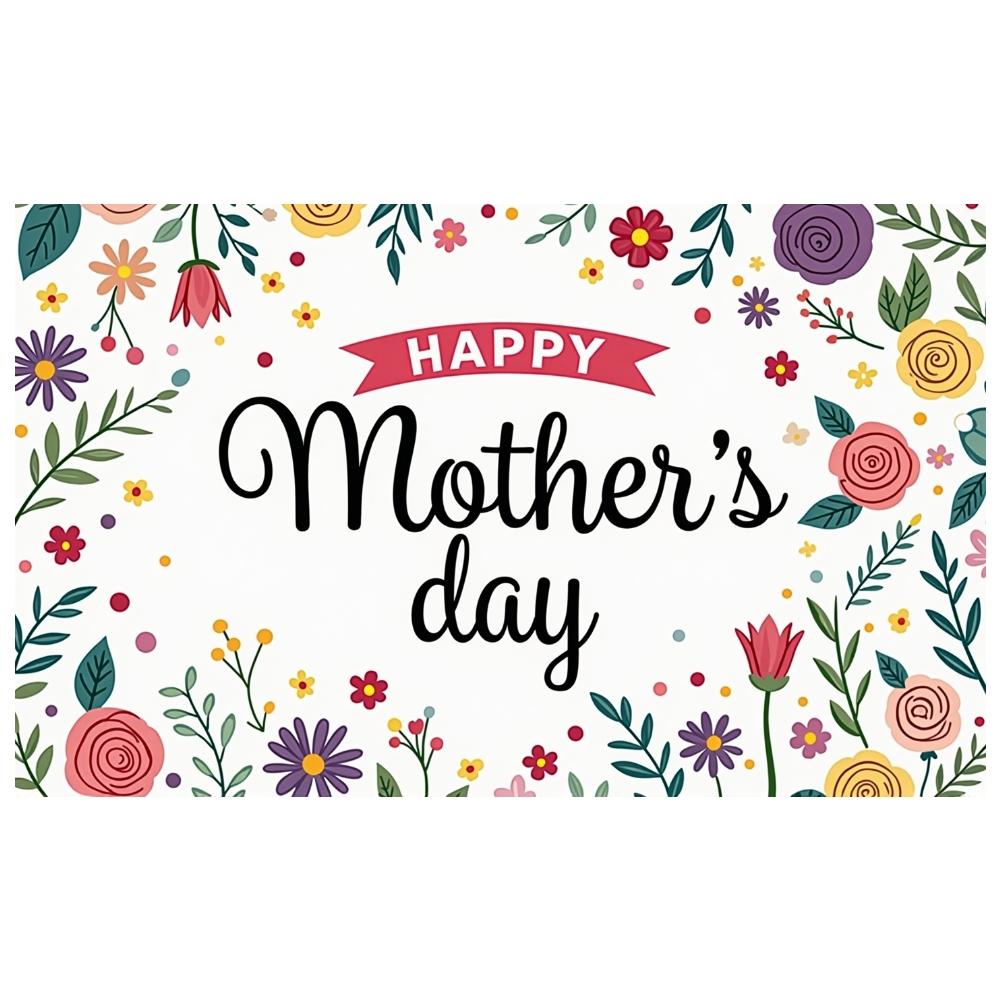 Grateful Mom Background Colorful Flowers Happy Mother's Day Banner Mother's Day Display Warm Tone Mother's Day Backdrop For Gift