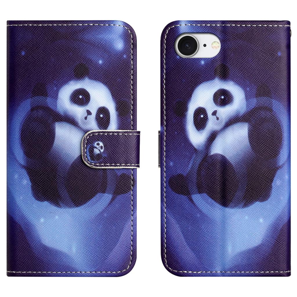 For iPhone 16e Case Pattern Print PU Leather Wallet Phone Cover Cross Texture