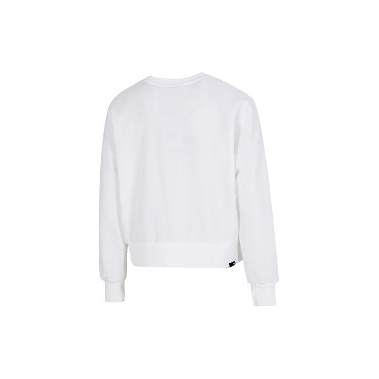 Puma Minimalist Letter Logo Print Crew Neck Pullover Sweatshirt Women sweatshirt White 537357-02
