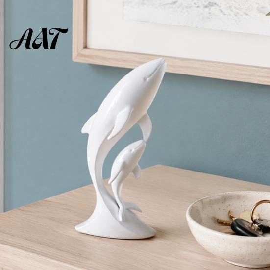 Unique Whale Statue for Shelf 3D Printed Ornaments, Mother And Child Figurines, Art Nursery Decor Modern Minimalist Double Sculpture Home Office