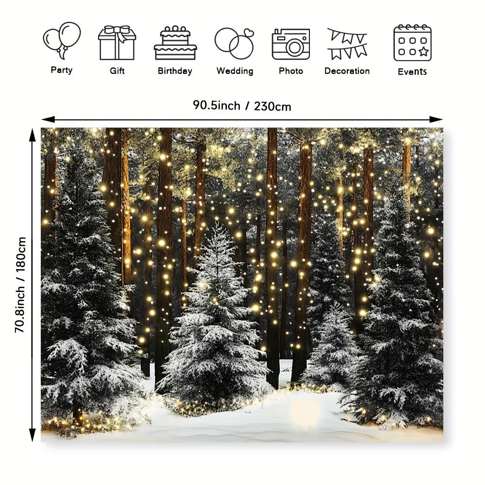1Pcs Winter Snowy Forest Glitter Wonderland Decoration Background Winter Backdrop Decorations For Photo Studio Photo Booth Chris
