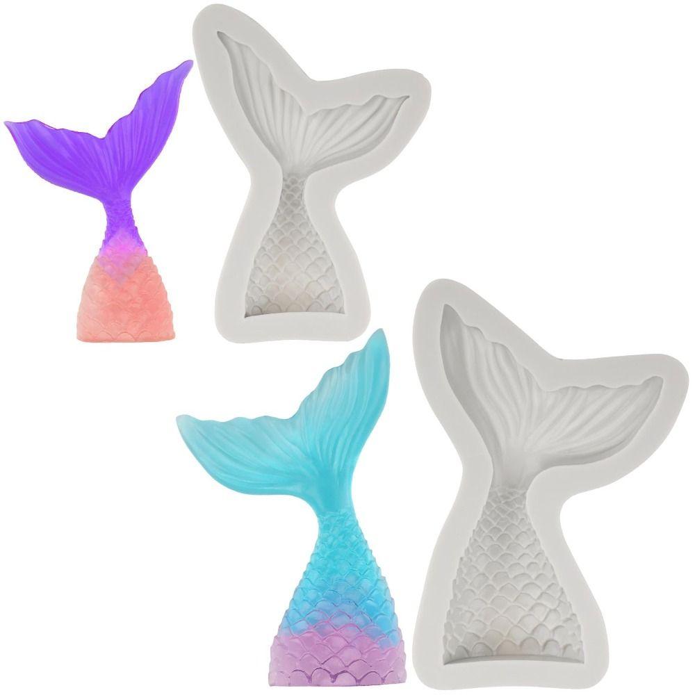 2PCS Easy Cleaning Mermaid Tail Mold Nonstick Marine Cake Decorating Mold  Edging Fondant Decoration