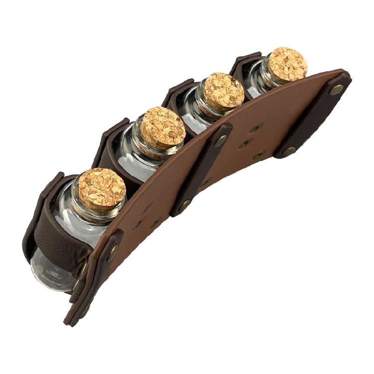 Alchemist Theme Waist Belt with 4 Potion Holder for Medieval Enthusiasts Cosplay Costume Belt Masquerades Props PU Belt