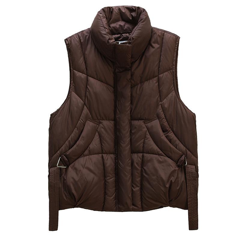 Short cotton vest women's autumn and winter new outer wear cotton clothes vest hooded casual fashion vest jacket