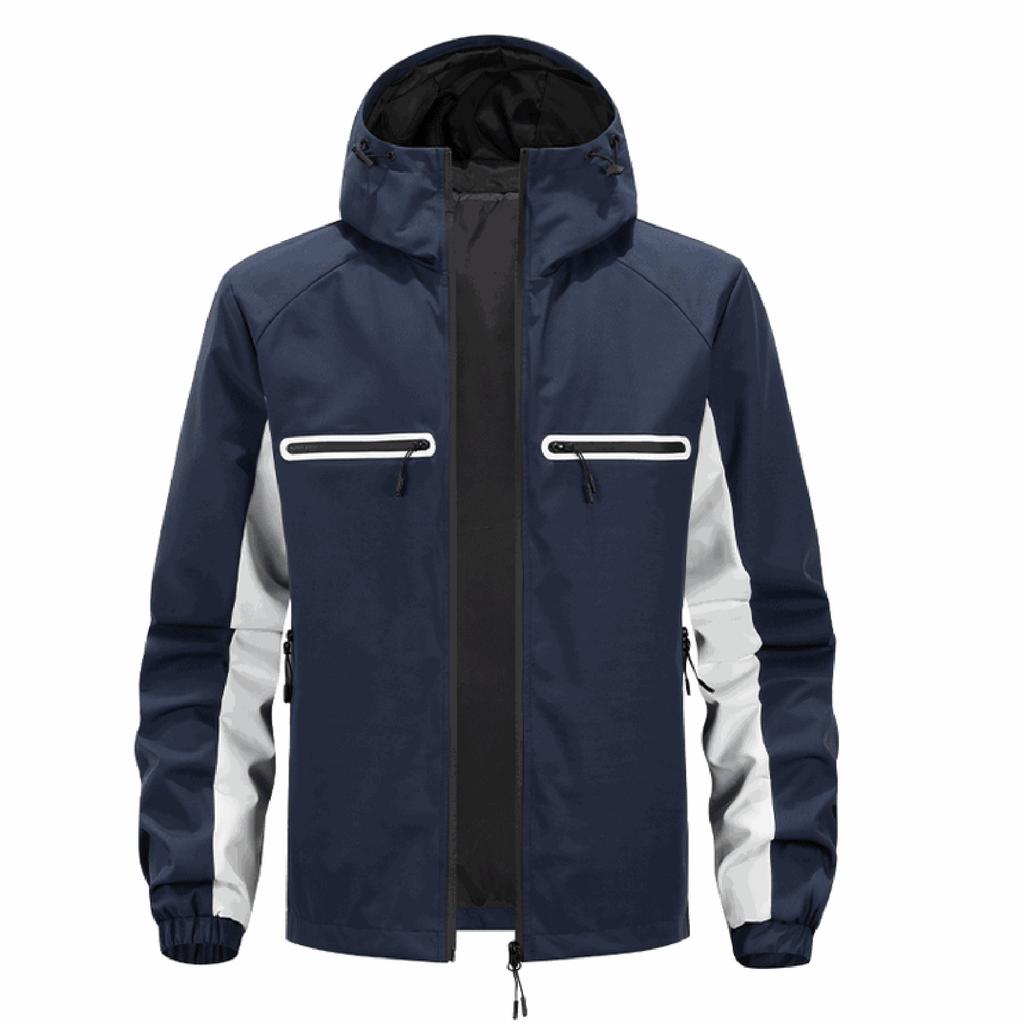 Men'S Loose Jacket Fashionable Multi Pocket Hooded Jacket