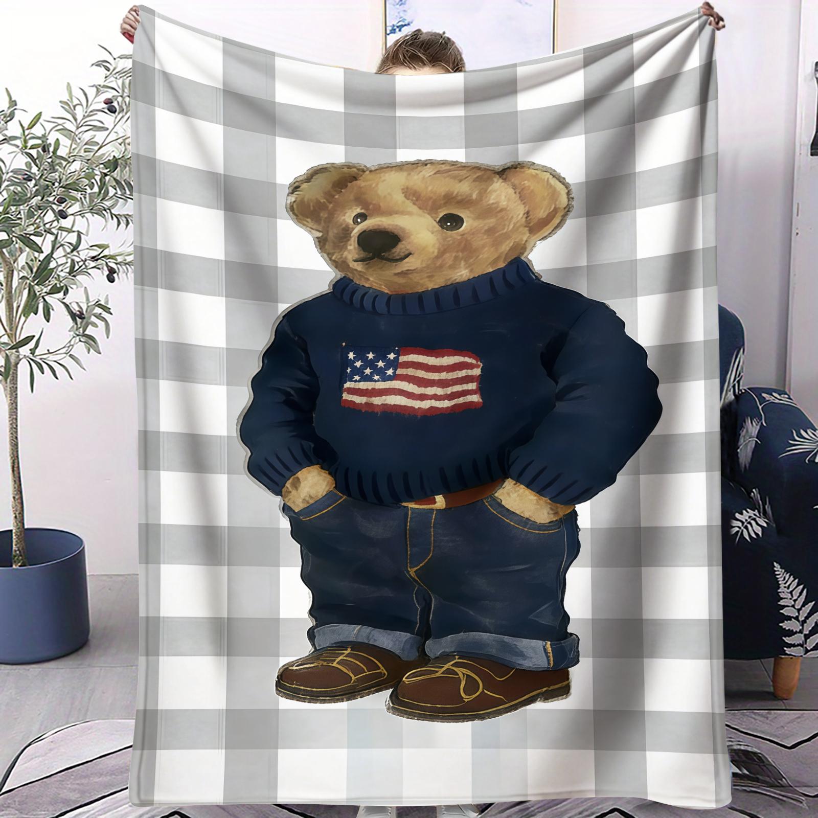 

Various Styles Teddy Bear Small Cover Blanket Bed Sheet Soft Comfortable Warm All Season For Bedroom Sofa Dorm Car Camping Nap 70x100cm