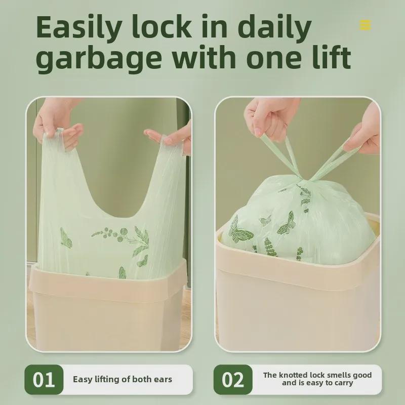 Heavy-duty Wormwood Kitchen Garbage Bags - Extra Thick, Portable, Oversized, Vest-Style Plastic Bags