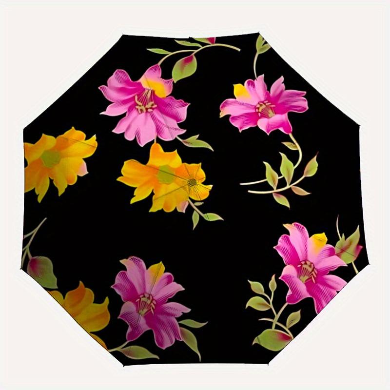 

1pc Floral Pattern Automatic Open/Close Umbrella, Portable Folding umbrella for Everyday Use yy250826010