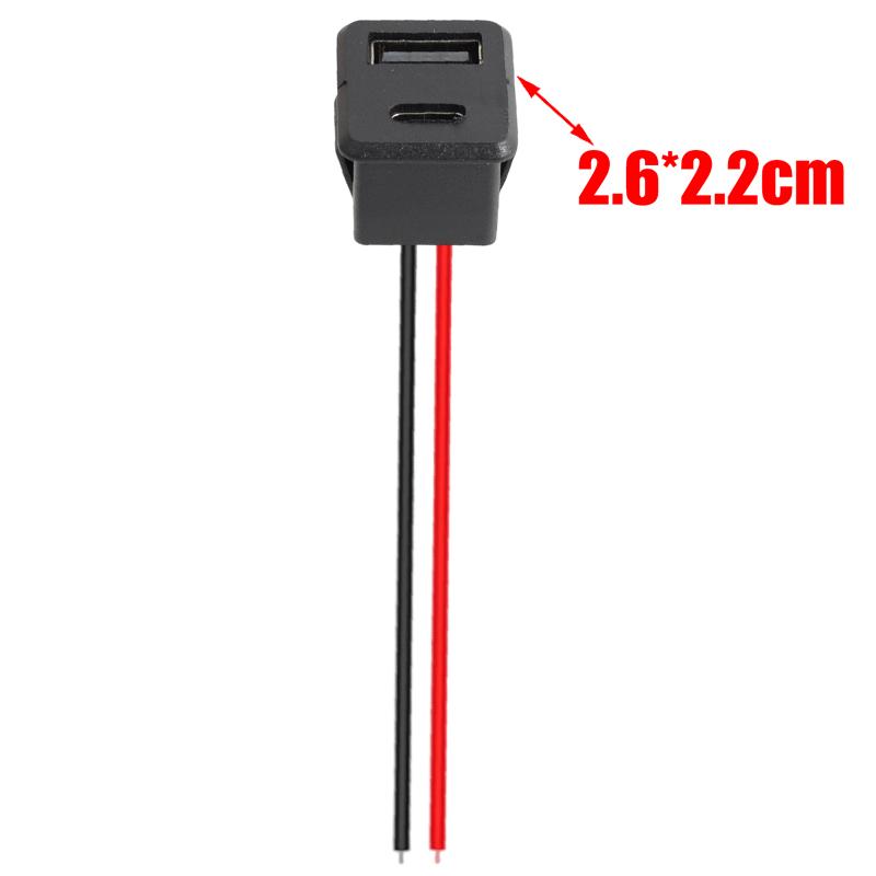 5/1pcs Double Layer Usb Female Base Type-C Socket and Female Usb Lamp Charging Socket Power Socket with Cable 2A Connector