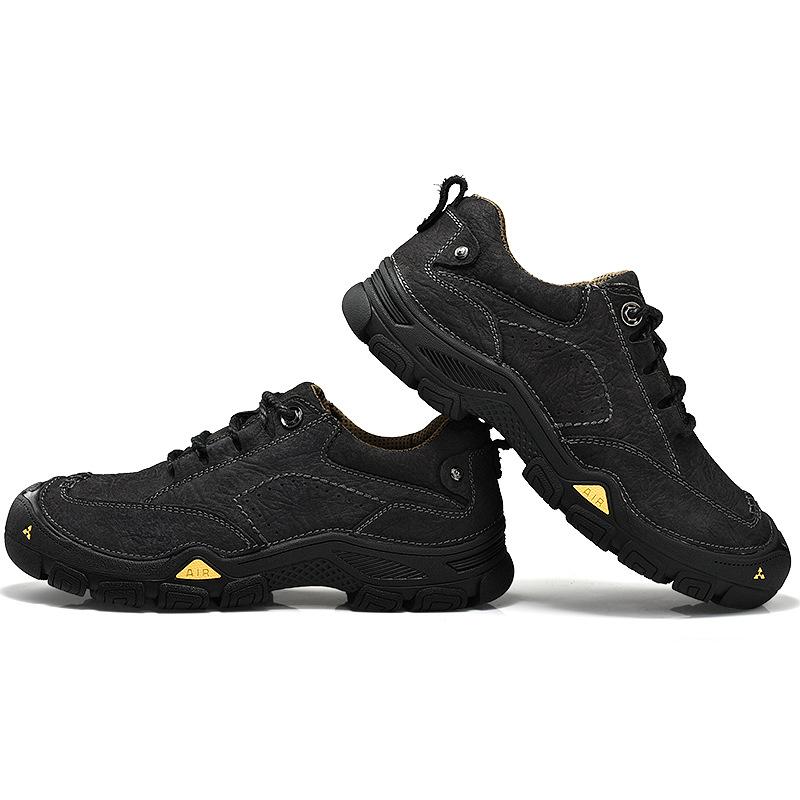 Cowhide Men's Autumn Leather Breathable Men's Outdoor Casual Leather Shoes Non-slip Waterproof Hiking Shoes Men's Shoes