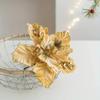2025 Christmas High-end Flannelette Simulation Flower 28cm Golden Champagne Christmas Tree Decoration Flower Arrangement