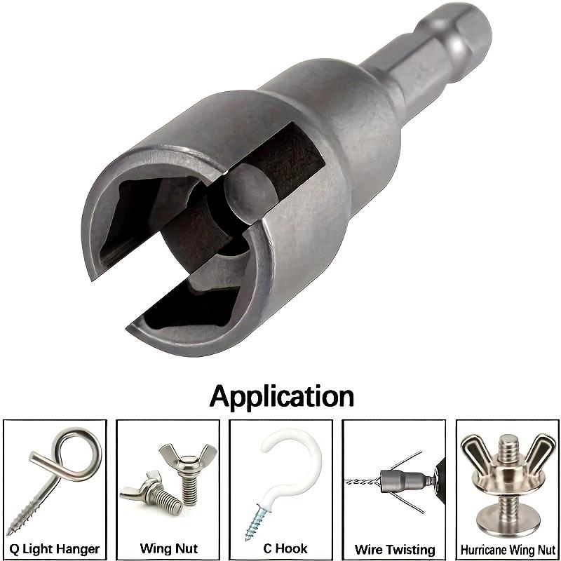 1pc Wing Nut Driver Socket Wrench with 6.35mm Hex Shank & Adapter Nut - Durable Steel Construction for Power Tools, Electric Screwdrivers