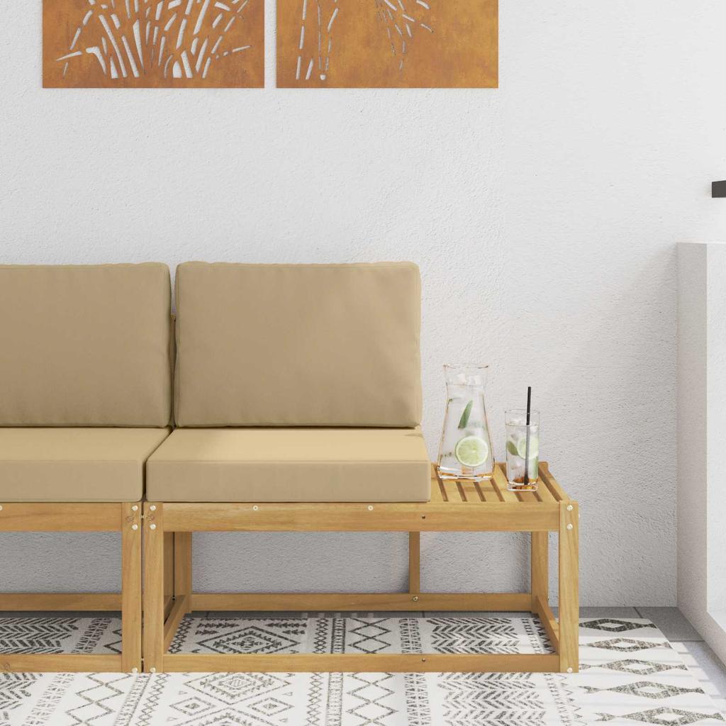 Outdoor End Sofa White 91 X 63 X 73 Cm Solid Acacia Wood