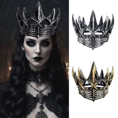 Diadema Corona Reina Malvada Adulto Gótico Tocado para Fiesta Medieval de Halloween Mascarada Actuación Escénica