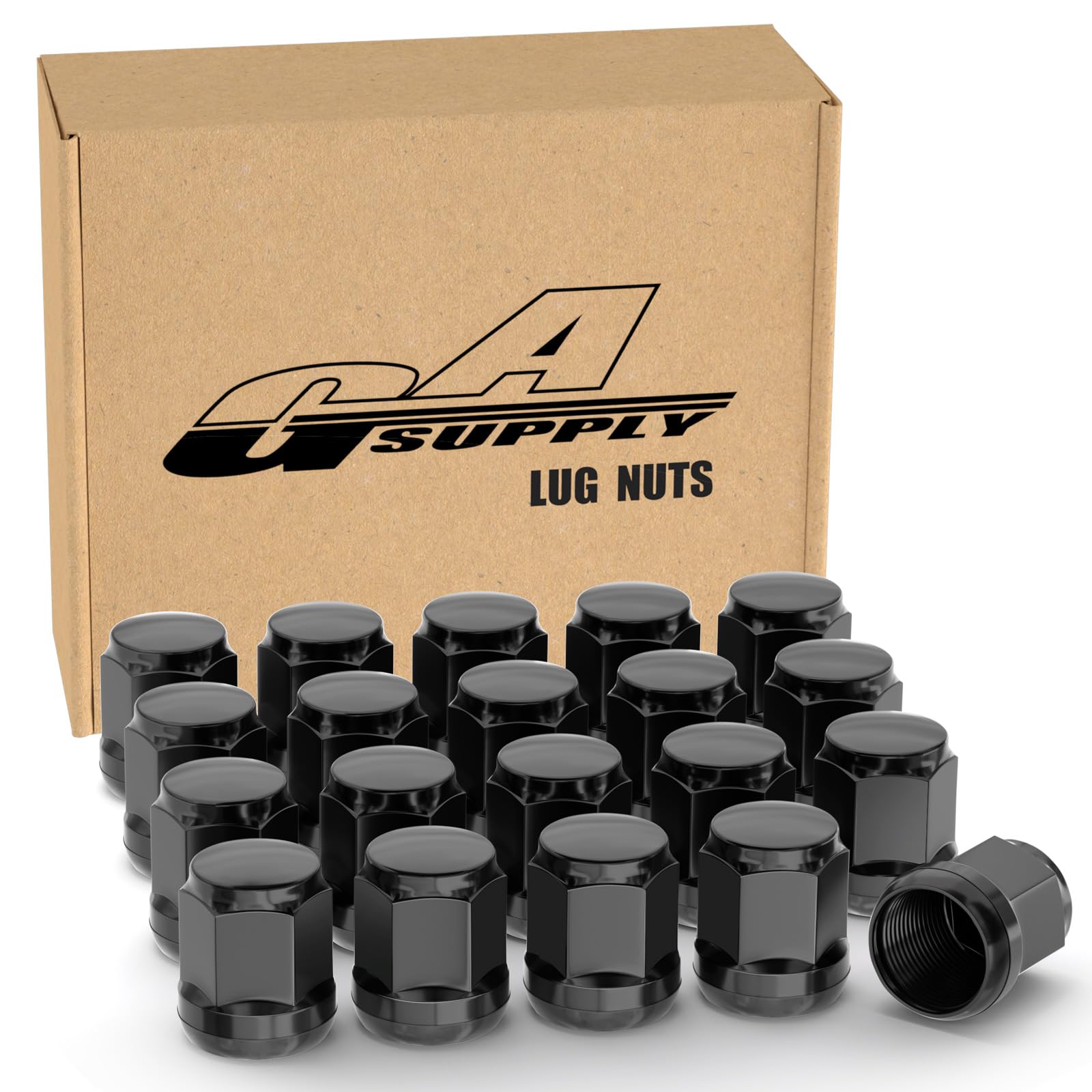 

GAsupply Honda Genuine Type Car Wheel Nuts M12 x P1.5 Spherical Seat 19HEX Length 25mm Steel Short Lug Nuts 20-Piece Set Black