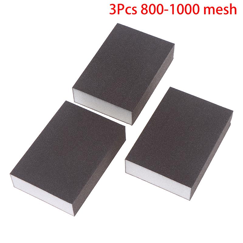 3Pcs Polishing Grinding Sponge Pads Manual Sanding Sponge Blocks Reusable Washable For Metal Wood Drywall Glass Polishing
