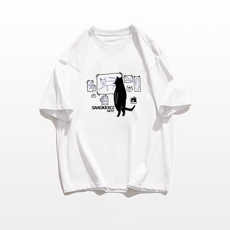 Women's Retro Chic Pure Cotton Korean-Style Loose Short Sleeve T-Shirt