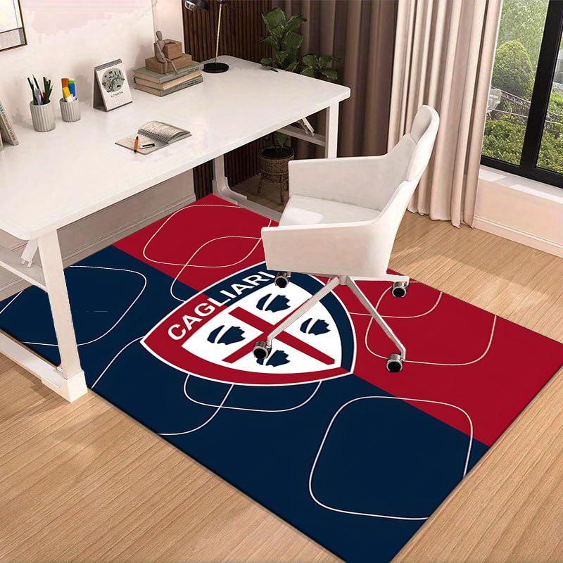 1PC Football Cagliari Design Rug Game Carpet, Floor Mat for Bedroom Living Room Entryway Rug, Home Decor Idea Gift for Christmas birthday