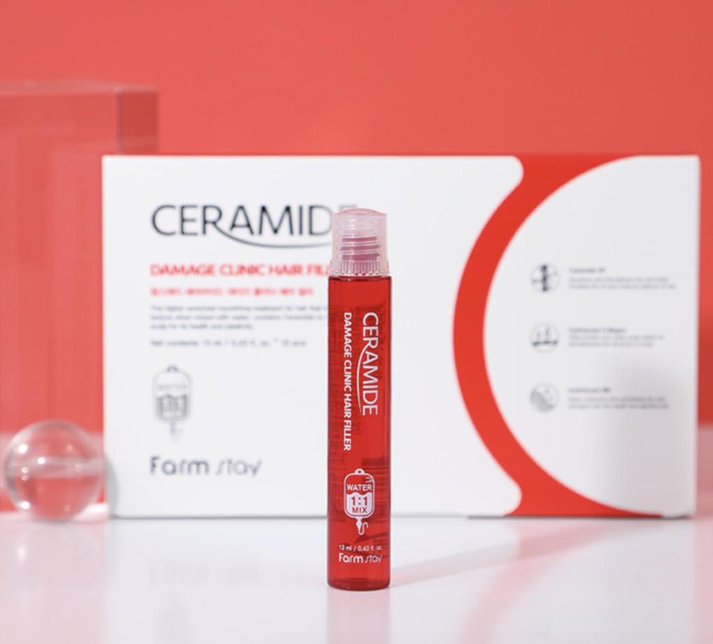 Farmstay Ceramide Damage Clinic Hair Filler Nourishing Shine 13ml X 10ea