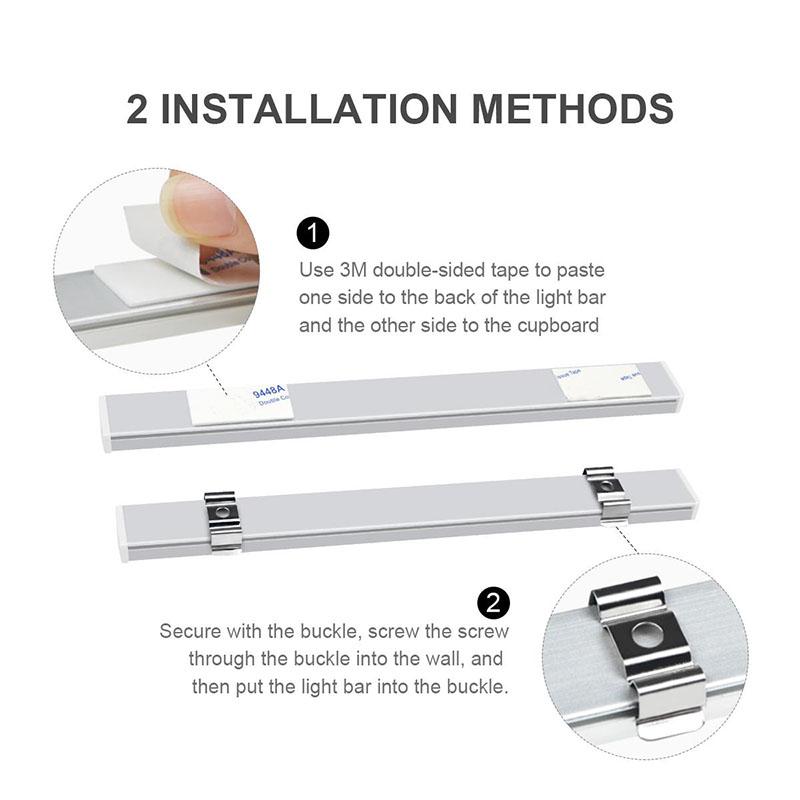 Touch Dimming Sensor LED Aluminium Bar Light Stepless Dimmable Wall Lamp Tube DIY Kitchen Cabinet Closet Backlight Home Lighting 50CM With EU Plug