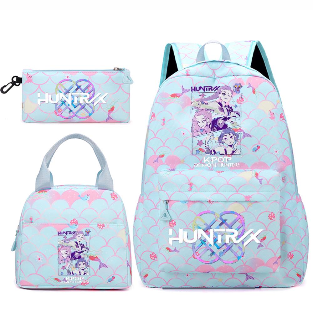 3 Stück/Set Anime Niedlich Kpop Bedruckter Rucksack Handtasche Federmäppchen für Teenger Studentin Student Junge Schultasche Kinder Schultasche Große Kapazität Reisetasche Geschenk