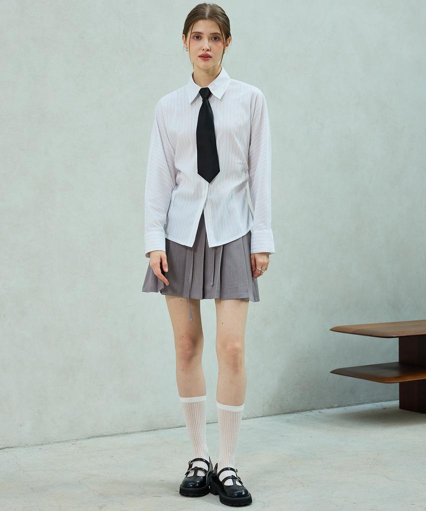 Alikim Dorothy Pleats Skirt Pants / Sand Gray