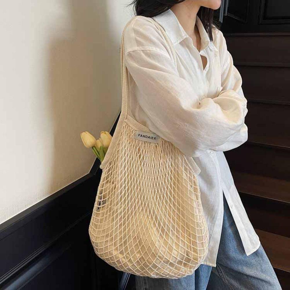 Korean Style Hollow Woven Shoulder Bag Large Capacity Summer Beach Tote Bags  Swimming