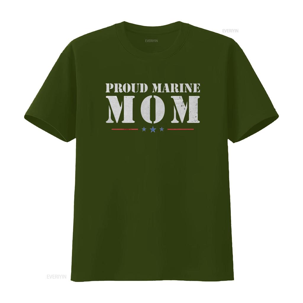 Proud Marine Mom Funny T Shirt vintage Washed homme Slightly Unisex Casual Stretched graphic Comfortable Versatile
