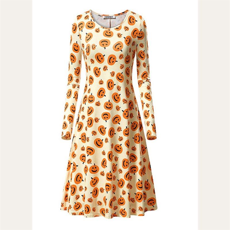 Premium Quality Womens Vampire Horror Blood Halloween Costume Flared Swing Dress