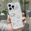 Aircraft Route Print Soft Silicone Case For iPhone 16 Pro Max 15 Pro 14 Plus 13 12 11 XS Astronaut Planet Shockproof Clear Phone Cover