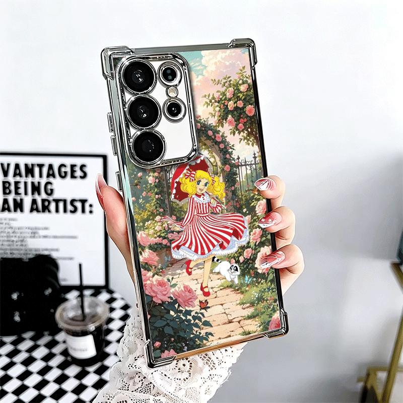 

Anime Candy Candy Plating Phone Case For Samsung Galaxy S24 S25 FE S26 Edge S23 Ultra S22 S21 Plus S20 Anti-Fall Airabag Cover Samsung S23 FE