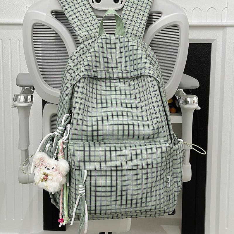 Schoolbag new plaid trend schoolbag female students Japanese versatile students large capacity design sense niche backpack backpack