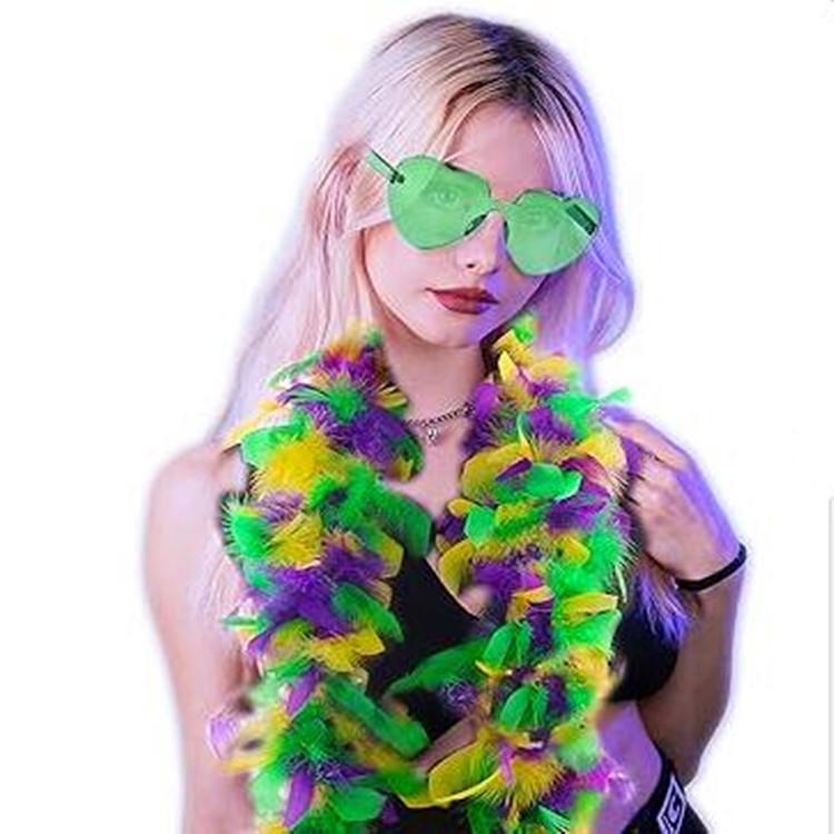 40g Bunter Truthahnfeder Boa Schal, 2m - Festival Dekoration DIY Streifen