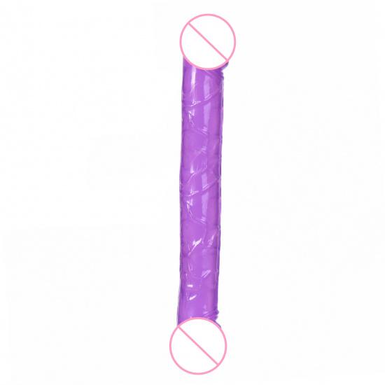 Double-Headed Dragon Penis Butt Plug Lengthened Transparent Female Tonglala Crystal Penis Simulation Masturbation Stick Device Adult Sex Product