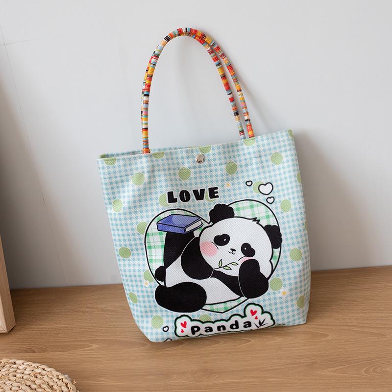Panda Canvas Handbag - Versatile Women's Makeup & Toiletry Bag for Travel